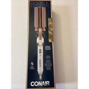 Conair Double Ceramic Triple Barrel Curl Styling Waver 3/4 inch New In Box